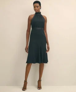 Crepe Halter Dress