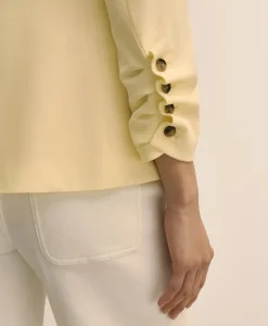 Crepe Ruched-Sleeve Jacket