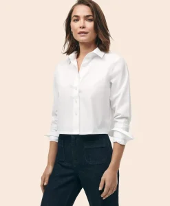 Cropped Shirt in Stretch Supima® Cotton