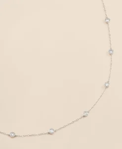 1 CT. Lab-Grown Diamond 14k White Gold Station Necklace