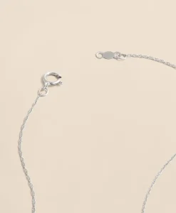 0.3 CT. Lab-Grown Diamond 12mm Sapphire 14k White Gold Pendant Necklace