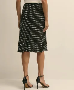 Dot-Print Slip Skirt