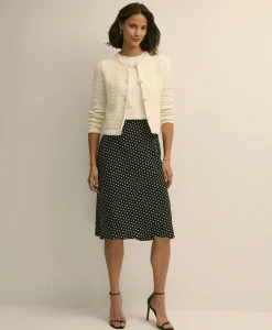 Dot-Print Slip Skirt