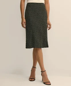 Dot-Print Slip Skirt
