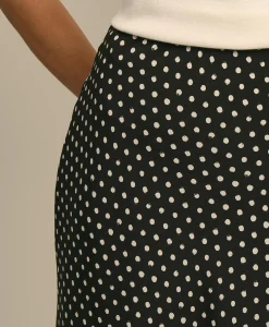 Dot-Print Slip Skirt