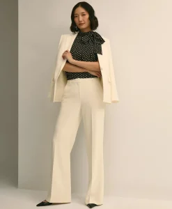 Dot-Print Tie-Neck Blouse
