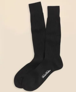 Egyptian Cotton Ribbed Crew Socks