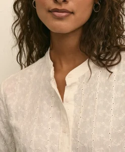 Embroidered Cropped Shirt