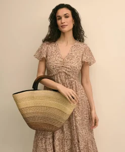 Eugenia Kim Wood-Straw Ombre Beach Bag