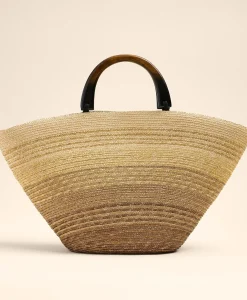 Eugenia Kim Wood-Straw Ombre Beach Bag