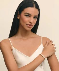 Faux-Pearl Gold-Plated Bolo Bracelet