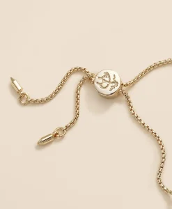 Faux-Pearl Gold-Plated Bolo Bracelet