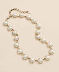 Faux-Pearl Gold-Plated Necklace