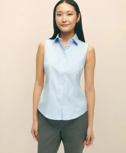 Fitted Non-Iron Stretch Supima® Cotton Sleeveless Dress Shirt