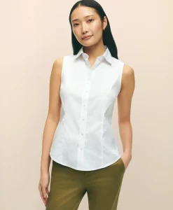 Fitted Non-Iron Stretch Supima® Cotton Sleeveless Dress Shirt