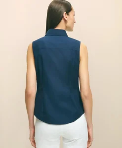 Fitted Non-Iron Stretch Supima® Cotton Sleeveless Dress Shirt