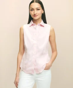 Fitted Non-Iron Stretch Supima® Cotton Sleeveless Dress Shirt