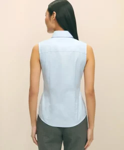Fitted Non-Iron Stretch Supima® Cotton Sleeveless Dress Shirt
