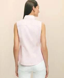 Fitted Non-Iron Stretch Supima® Cotton Sleeveless Dress Shirt