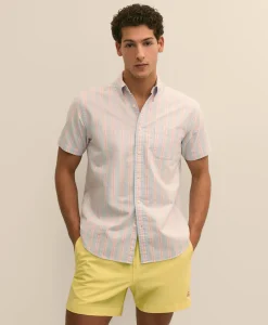 Friday Shirt, Short-Sleeve Oxford Stripe