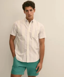 Friday Shirt, Short-Sleeve Oxford Stripe