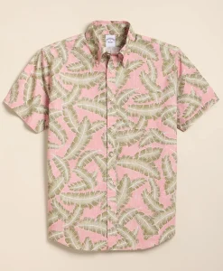 Friday Shirt, Short-Sleeve Poplin Palm Leaf