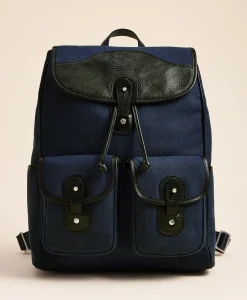 Ghurka Blazer No. 278 Leather & Cotton Twill Backpack