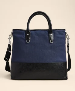 Ghurka Editor No. 271 Leather & Cotton-Linen Tote Bag