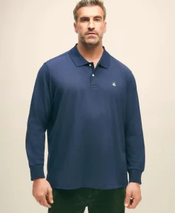 Golden Fleece® Big & Tall Stretch Supima® Long-Sleeve Polo Shirt
