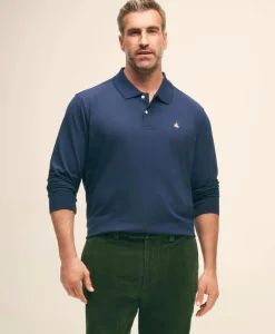 Golden Fleece® Big & Tall Stretch Supima® Long-Sleeve Polo Shirt