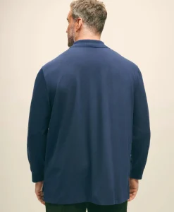 Golden Fleece® Big & Tall Stretch Supima® Long-Sleeve Polo Shirt