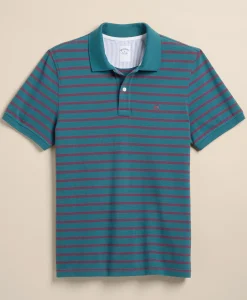 Golden Fleece® Stretch Supima® Cotton Short-Sleeve Striped Polo
