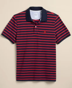 Golden Fleece® Stretch Supima® Cotton Short-Sleeve Striped Polo