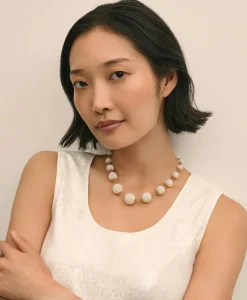 Gold-Toned Faux-Pearl-Sphere Necklace