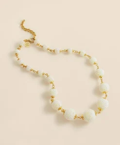 Gold-Toned Faux-Pearl-Sphere Necklace