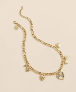 Gold-Toned Heart Charm Necklace