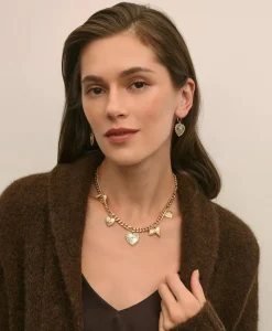 Gold-Toned Heart Charm Necklace
