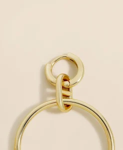 Gold-Toned Mariner Link Drop Hoop Earrings