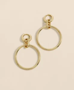 Gold-Toned Mariner Link Drop Hoop Earrings