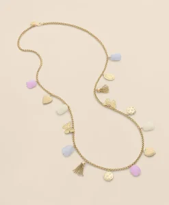 Gold-Tone Long Charm Necklace