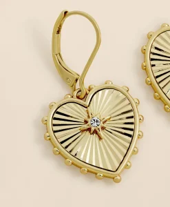 Heart Charm Gold-Toned Earrings