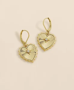 Heart Charm Gold-Toned Earrings