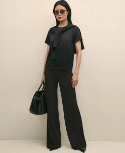 High-Waisted, Elastic Back Matte Jersey Pants