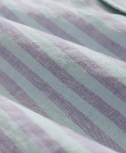 Irish Linen Camp Collar, Striped Short-Sleeve Shirt