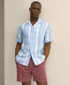 Irish Linen Short-Sleeve Camp Collar Sport Shirt