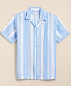 Irish Linen Short-Sleeve Camp Collar Sport Shirt