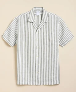 Irish Linen Short-Sleeve Camp Collar Sport Shirt