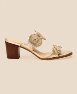Jack Rogers Lauren Mid-Heel Leather Sandals