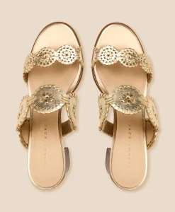 Jack Rogers Lauren Mid-Heel Leather Sandals