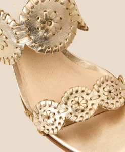 Jack Rogers Lauren Mid-Heel Leather Sandals